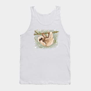 Cute colorful illustrations in retro style. Beautiful cute sloth. Tank Top